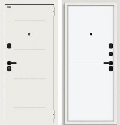 Дверь Браво Аура/SBlack Шагрень белая/White Silk