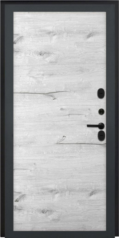 Входная дверь ДвериПРО L-Термо серебро Без фрезеровки Дуб арктик горизонт DPRO198252 внутренняя сторона